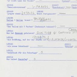Western questionnaire, answ...