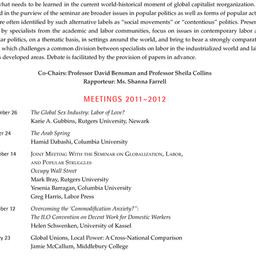 Schedules, Globalization, L...