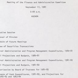 Meeting of the Finance and ...