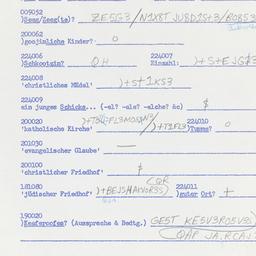 Western questionnaire, answ...