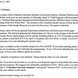 Announcements, 2001-04-12. ...