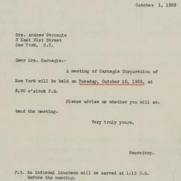 Board Meeting, 10/15/1929