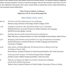 Schedules, Arabic Studies, ...