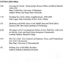 Schedules, City, seminar 45...