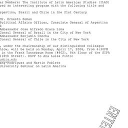 Announcements, 2006-04-17. ...
