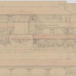 West elevation, detail of e...