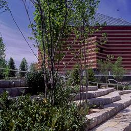 Terraced landscaping and st...