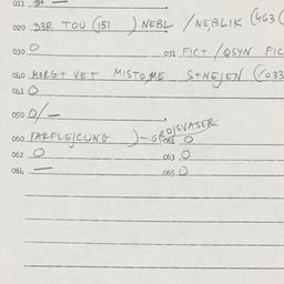 Eastern questionnaire, answ...