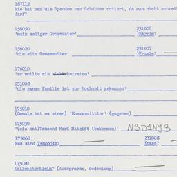 Western questionnaire, answ...