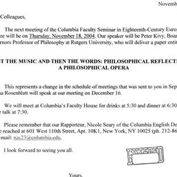 Announcements, 2004-11-18. ...