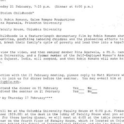 Announcements, 2005-02-21. ...