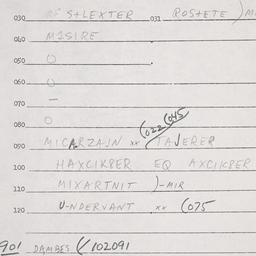 Eastern questionnaire, answ...