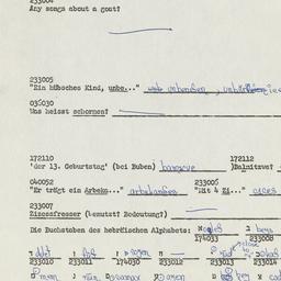 Western questionnaire, answ...