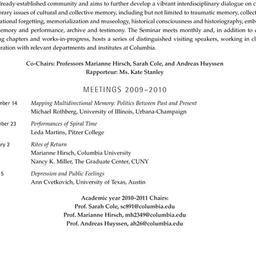 Schedules, Cultural Memory,...