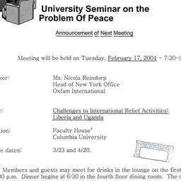 Announcements, 2004-02-17. ...