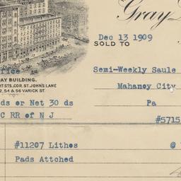 Gray Lithograph Co. Bill or...