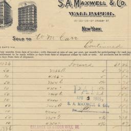 S. A. Maxwell & Co. Bil...