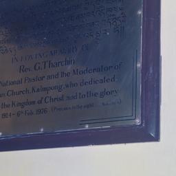 Plaque in memory of Rev. G....