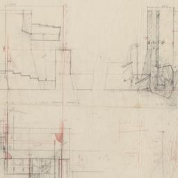 Fire toilet plan, sections