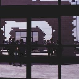 View from inside building t...
