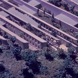 Model, aerial view, detail.
