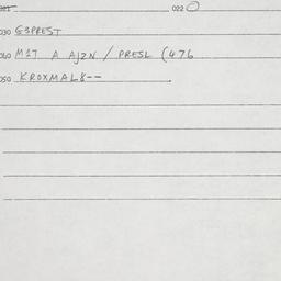 Eastern questionnaire, answ...