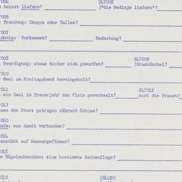 Western questionnaire, answ...