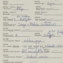 Western questionnaire, answ...