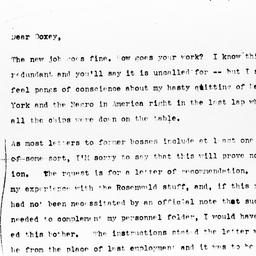 Letter from Elwood Chisholm...
