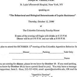 Announcements, 2000-10-12. ...