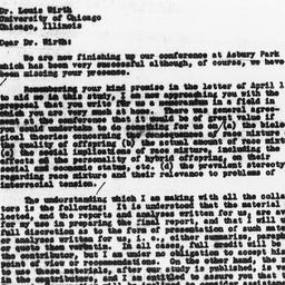 Letter from Gunnar Myrdal t...