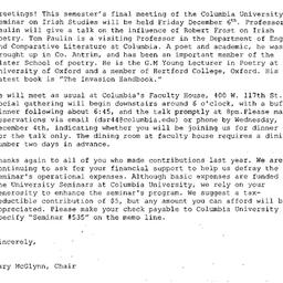 Announcements, 2002-12-06. ...