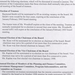 Committee on Trustee Meetings