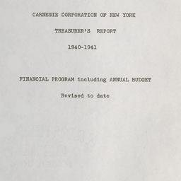 Treasurer's Report, 194...