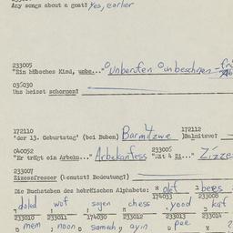 Western questionnaire, answ...
