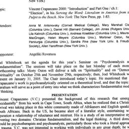 Minutes, 2004-10-04. Psycho...