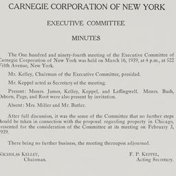 Board Meeting, 3/16/1939