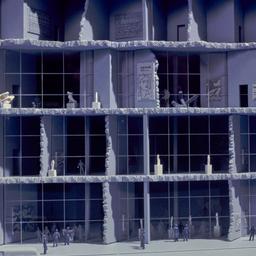 Model, detail of facade.
