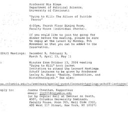 Announcements, 2004-11-10. ...
