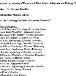 Minutes, 2001-02-08. Cognit...