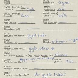 Western questionnaire, answ...