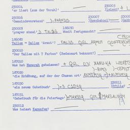 Western questionnaire, answ...