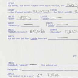 Western questionnaire, answ...