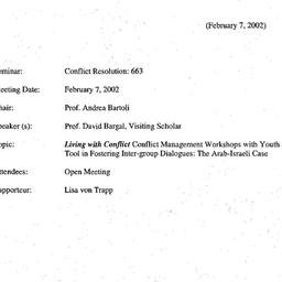 Minutes, 2002-02-07. Confli...
