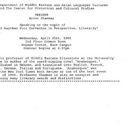 Announcements, 2001-04-25. ...