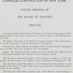 Board Meeting, 10/21/1943