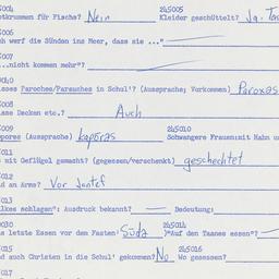 Western questionnaire, answ...