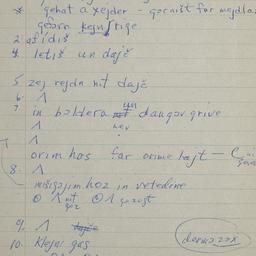 Eastern questionnaire, blue...