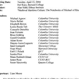 Minutes, 2004-04-04. Mediev...
