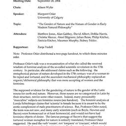 Minutes, 2004-09-20. The Hi...